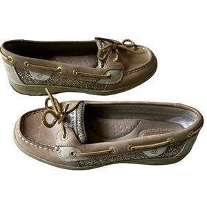 Sperrys Women’s 7 Angelfish Top Sider Gold sequins boat shoes